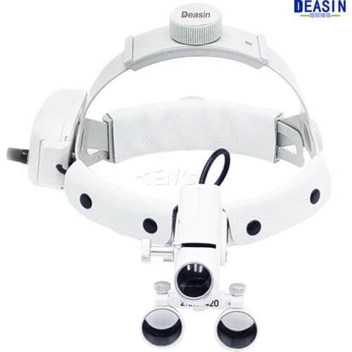 2016 New 2.5 x Dental Loupes with Head Light Lamp Head wear surgical loupes with high intensity Headlight AC/DC With Loupes
