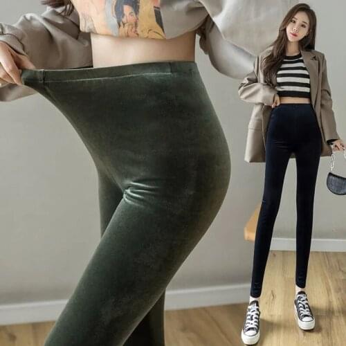 New Golden Velvet Leggings Women Autumn Stretch Casual Warm Thick Winter Pants Fashion Slim Sexy Soft Breath Pencil Leggings