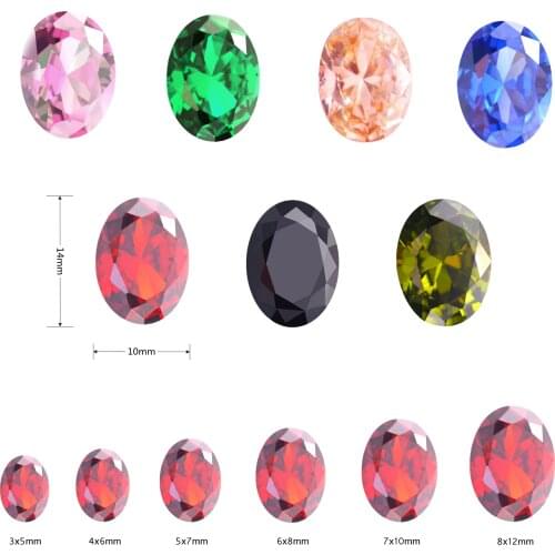 New Multi-size Oval Zircon Artificial Color Crystal Gem Rhinestone DIY Nail Art Jewelry Decoration Accessories
