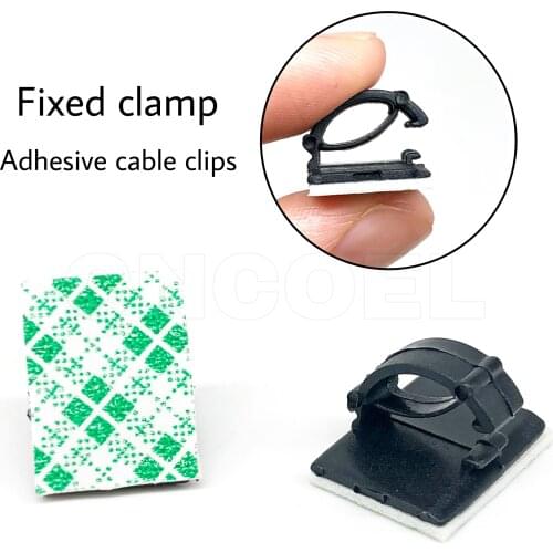 20Pcs Self-adhesive Car Wire Clip Fixer Holder Cable Holder Rectangle Plastic Mount Clamp Network Office Cable