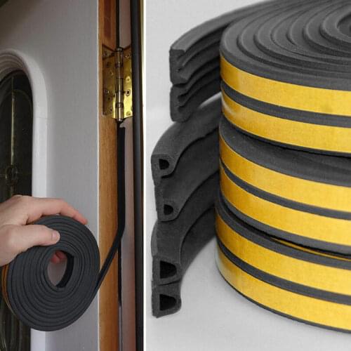 5M Drought Excluder Self Adhesive Door Window Seal Strip Soundproofing Collision Avoidance Roll Foam Stripped Tapes