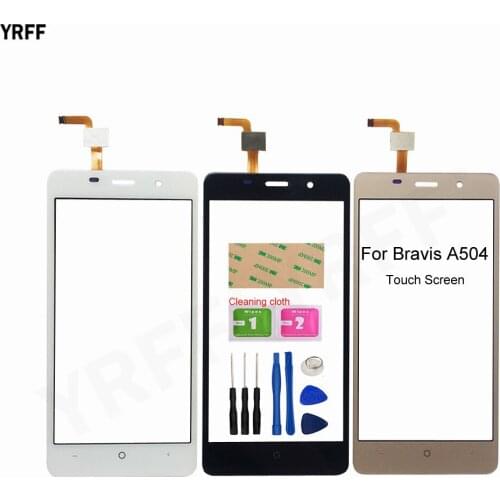 A504 Touch Panel Sensor For Bravis A504 Touch Screen Digitizer Front Glass Touch Sensor Assembly Parts Free Shipping