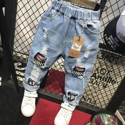 New arrival Children Broken Hole Pants Trousers Baby Boys Jeans Fashion Autumn 2-7Y Kids Trousers Children Clothing boys pants