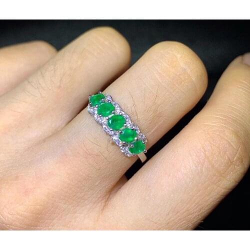 Special products, natural emerald rings, compact and compact, 925 silver favorite shops