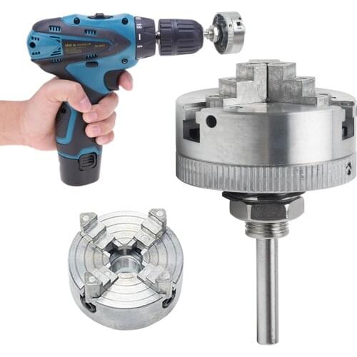 Z011A Metal 4 Jaws Manual Lathe Chuck Clamp High Carbon Steel Self-Centering Mini Drill Chuck for Lathe Machine Tools