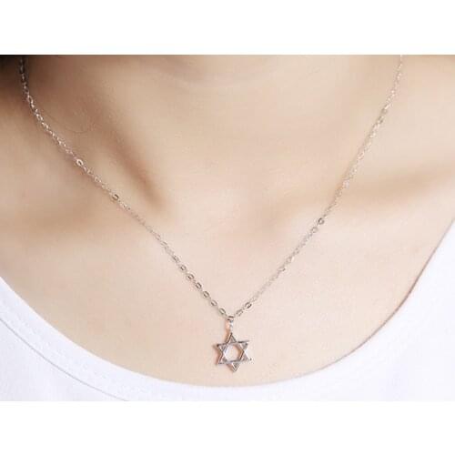 Boho Silver Color David Star Necklaces Pendants Statement Necklace For Women Wedding 2019