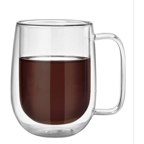 1PC 250 - 350ml Double walled Heat-resistant Glass Coffee Mug Daily Drinkware Juice Mug Personal Water Tea Milk Cup