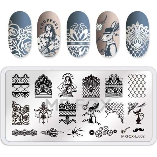 1PC Flower Animal Nail Stamping Plates Birthday Theme Rich Font Image Stamp Templates Geometric Manicure Printing Stencil Tools