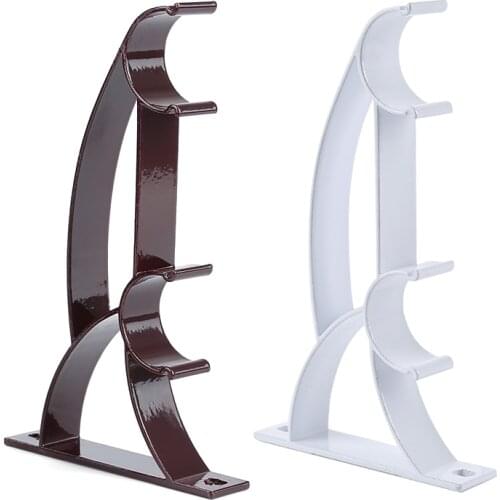2 Pcs Fits 25mm Drape Rod Aluminum Alloy Double Curtain Drapery Rod Bracket Heavy Duty Holder Curtain Pole Bracket