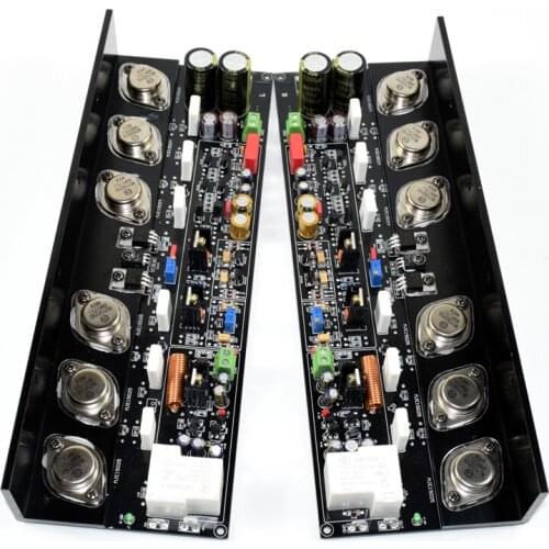 Free shipping 2PCS KSA50 MJ15024G / MJ15025G + MJE15034 / MJE15035 HIFI Fever High Power 250W+250W Pure Class AB Amplifier Board