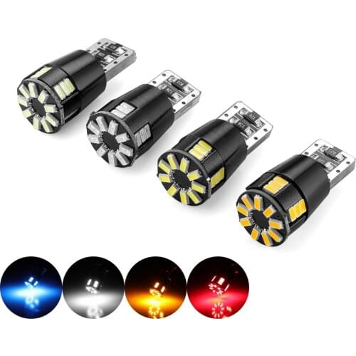 2x LED T10 3014 24SMD Clearance Lights Car Parking Light Decoding Highlight Five-sided Original T10 Small Lamp 6000K White Light