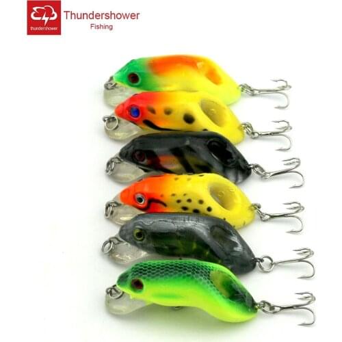 30pcs 5.5cm 8.9g Plastic Hard Frog Lure Isca Artificial Fishing Lure 6 Colors Top Water Hook Bass Crankbait Fishing Tackle