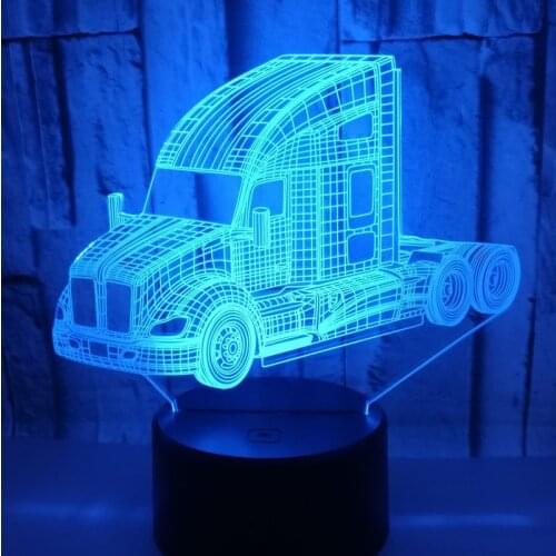 3D LED Night Light Big Dynamic Truck Car with 7 Colors Light for Home Decoration Lamp Amazing Visualization Optical Illusion