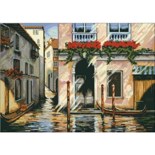 Alley Street View After Rain Sewing Top Quality Embroidery Needlework 14CT Unprinted Art Cross Stitch Kits DIY Handmade Decor
