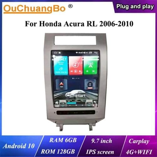 Ouchuangbo Android 10 9.7 inch Tesla Style Car GPS Tape Recoder For Acura RL 2008-2009 With 128GB 8 Core Carplay