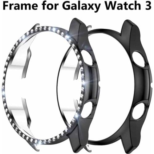 Case for Samsung Galaxy Watch 3 45mm Soft TPU Case Protective Bumper for Galaxy 3 Watch 41mm Bling Smartwatch Frame Accessories