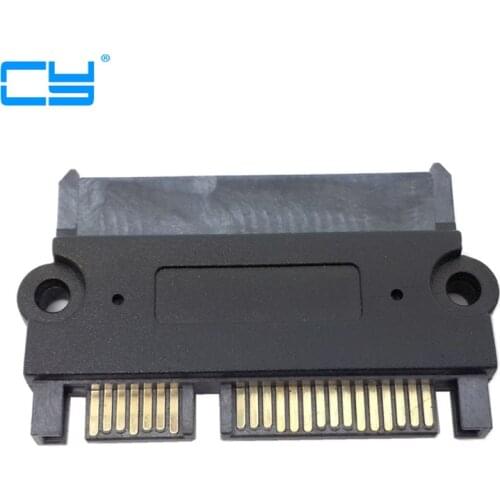 Black SATA 22P 7+15 Pin Male Plug To SATA 22Pin 7+15 Female Jack Convertor Adapter