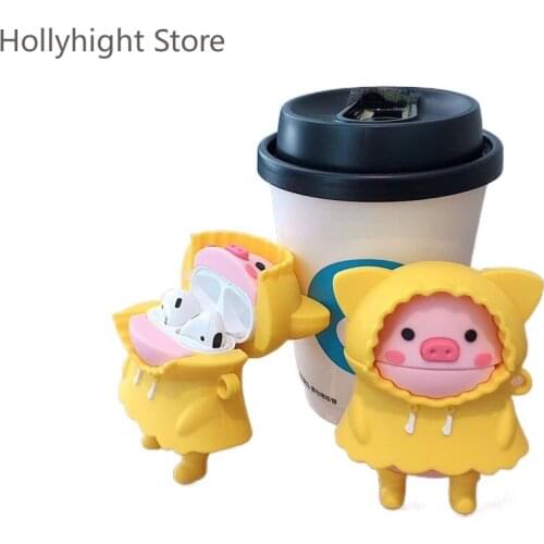 Raincoat Piglet Headset Cover Wireless AirPods Cover 1 Apple Silicone Personality Cute Soft Shell Pro Applicable Airpod Pro Case