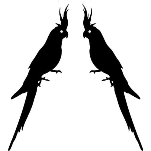 Personality Parrot Bird Left and Right Funny Car Stickers Decoration Personality Pvc Waterproof Decals Accessories Black/white