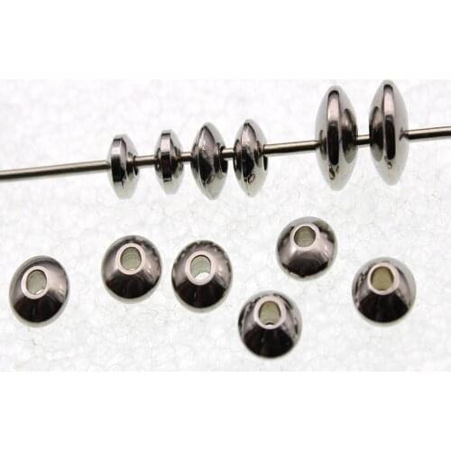 50pcs Stainless Steel Round Flat Rondelle Space Beads for Jewelry Making fit Charm Bracelet Necklace DIY Handmade Accessories