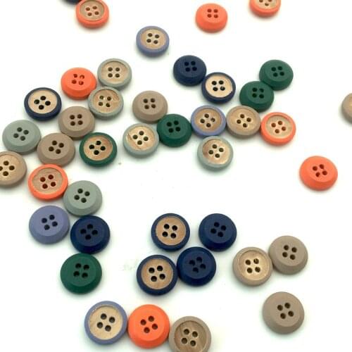 50/100/200PCS 15mm Round 4 Holes Mixed Colors Wood Buttons DIY Clothing Home Decor Sewing Scrapbooking Card Making Buttons SC160