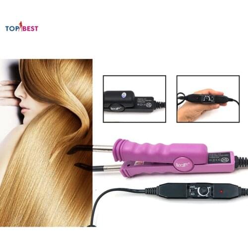 Loof Professional Stiletto Heat Wand Heat Clamp Connectors Iron Electric Hair Extension Iron Flat Keratin Bonding Styling Tools