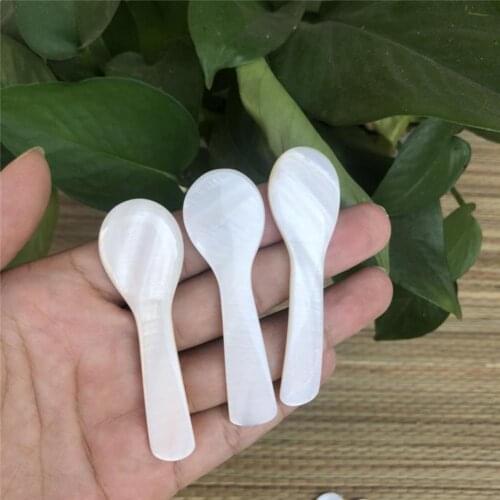 7/9CM Conch Shell Texture Coffee Spoon Wear-resistant Small Size Shell Ice Cream Coffee Scoop Caviar Sauce Spoon for Ice Cream