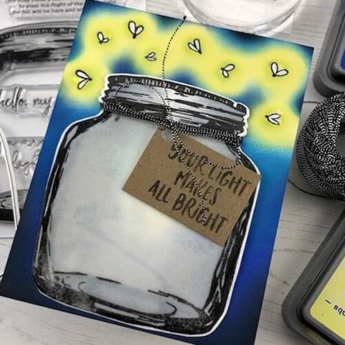 Fireflies In Glass Bottle Metal Cutting Dies Coordinating Stamps For Scrapbooking Craft Die Cut Card Making Embossing Stencil