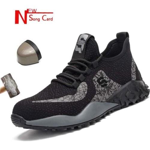 2019 New song card mens work safety shoes casual sports shoes outdoor protective shoes anti-puncture anti-smashing ankle boots