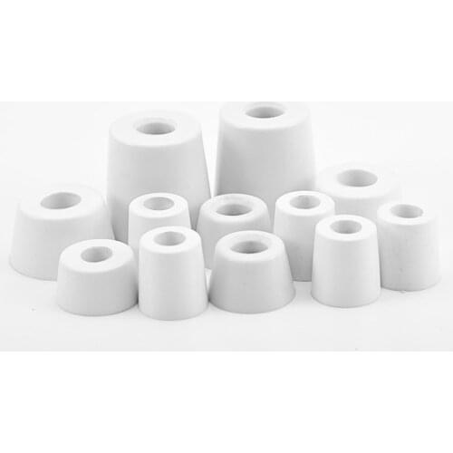 O/D 12mm To 21mm White Rubber Machine Foot Pad Feet Without Steel Washer Non-slip Furniture Table Conical Protector