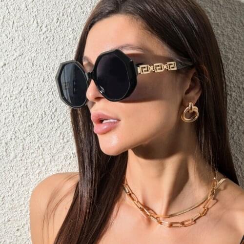 OIMG Fashion Big Frame Polygonal Ladies Sunglasses Retro Street Shooting Sunglasses Trend Men and Women 2021 New Sunglasses
