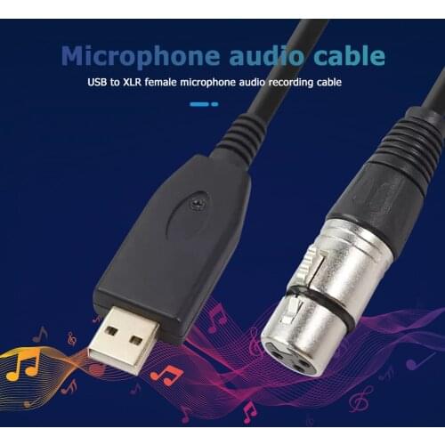 Adapter Splitter Audio Cable USB Microphone Cable USB Male to 3-Pin XLR Female Audio Cable Adapter Converter