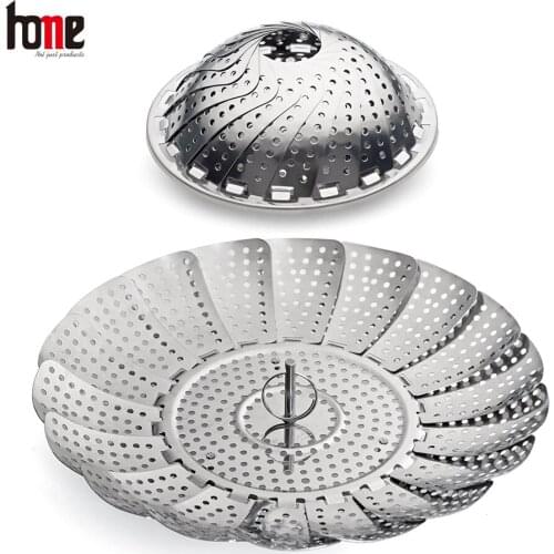 Food Steamer Rack Basket Folding Tray Stainless Steel Dim Sum Egg Vegetable Kitchen Organizer Cooking Utensils Cookware Tools