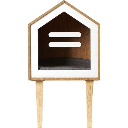 Semi-Enclosed Design Pet House Breathable Cat House Wooden With Big Space Indoor Cat Bed House Easy To Take Care