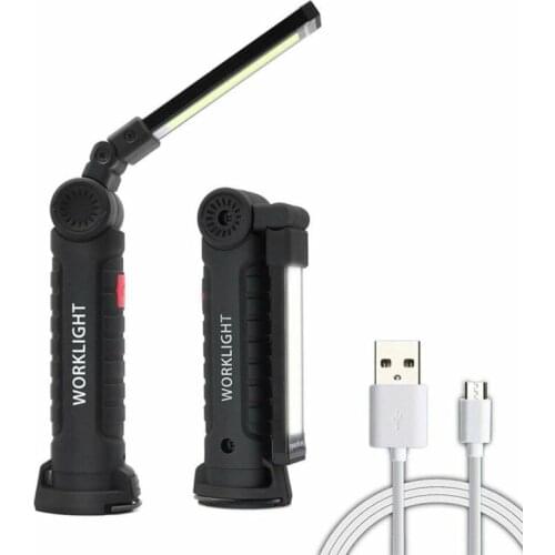 Portable LED COB Rechargeable Magnetic Torch Inspection Lamp Work Light Camping USB Charging COB Folding Work Light