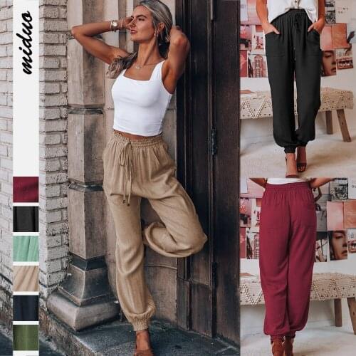 Prideannqi Women's Trousers Harem Pants