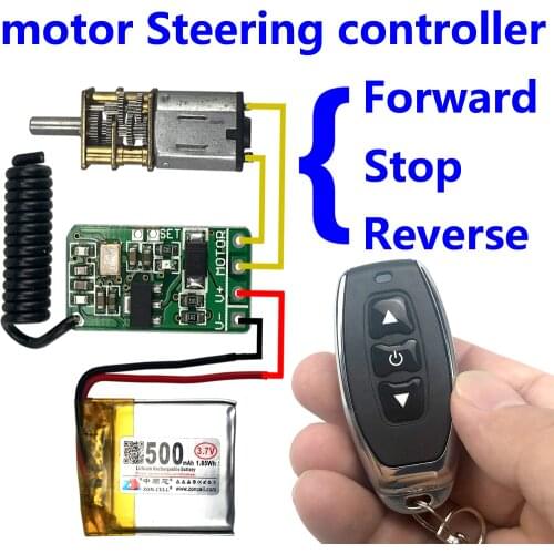 Wireless remote control switch 433mhz rf transmitter receiver 3.7v 4.5v 9v 12v motor Forward Reverse steering Controller module