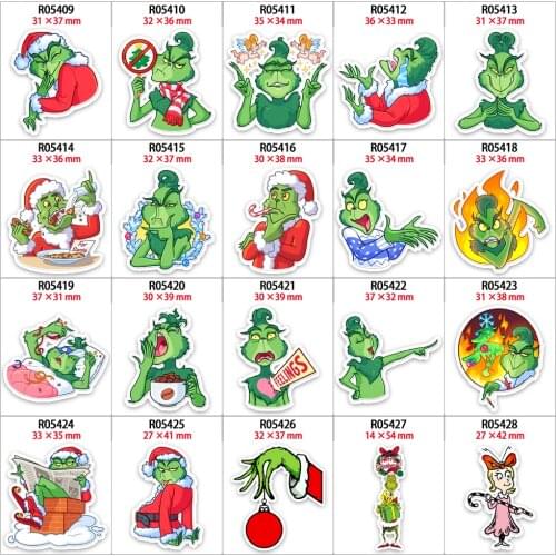 Christmas Animation Pictures Printed Acrylic Planar Resins Flatback DIY Decoration Crafts Accessories R0540 R0541 R0542