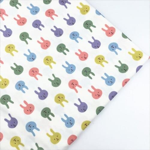 Twill Cotton Fabric Rabbit Printe Syunss DIY Neddlework Craft Toy Curtains Material Quilt Kids The Cloth Tissue Telas Patchwork