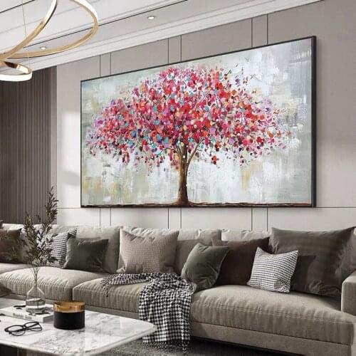 Modern Abstract Colorful Tree Oil Painting Art Painting Posters And Family Living Room Bedroom Wall Decoration No Frame