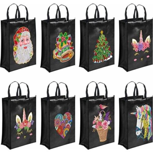 DIY Diamond Painting Handbag DIY Eco-friendly Shopping Storage Bags Foldable Canvas Bag Home Organizer Craft Handbag Gifts