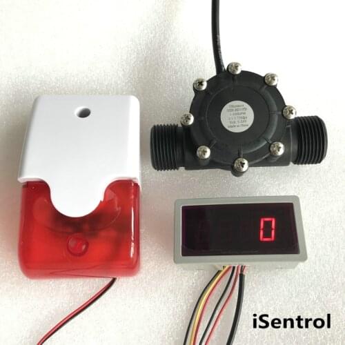 US308MT Flow Rate Meter Alarmer USN-HS10TB 1-100L/min Nylon hall effect water flow sensor CE certificate iSentrol Electronics