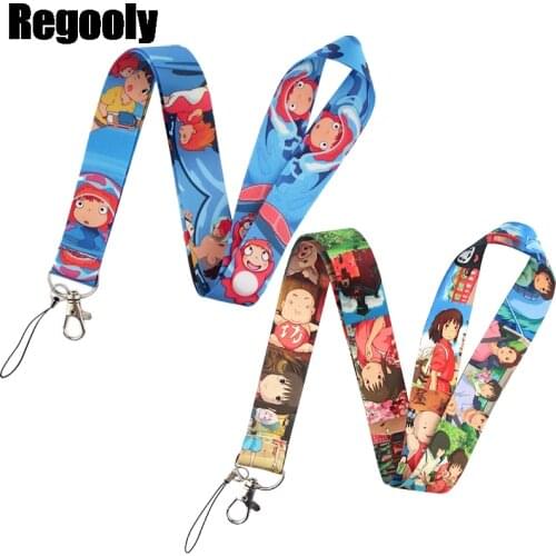 Spirited Away Ponyo on the Cliff Funny art cartoon Lanyard Neck Key Strap for Phone Keys ID Card Cartoon webbings ribbons gifts