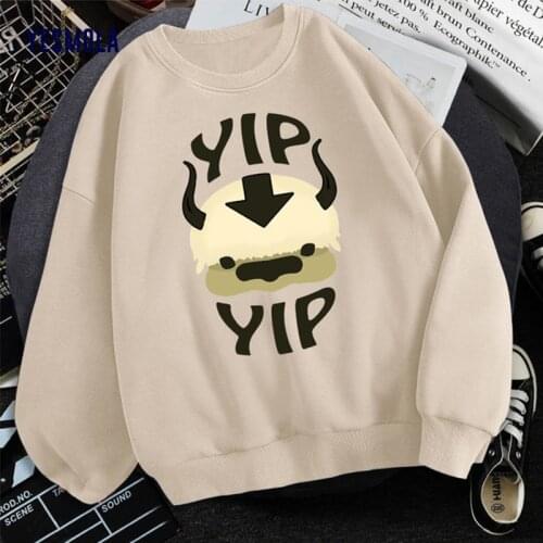 YESMOLA Woman Pullover Yip Yip Appa Avatar the Last Airbender Hoodie Fashion Women Streetwear Sweatshirt Hoody Crewneck