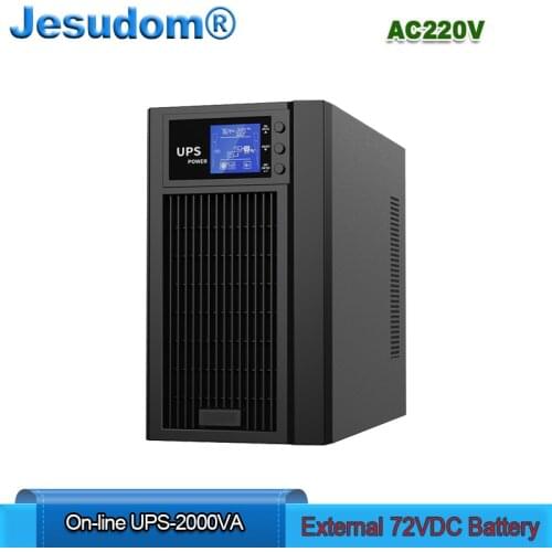 UPS 2000VA 1600W Online External 72VDC Batteries Bank to 220AC 50HZ Pure Sine Wave Uninterruptible Power Supply UPS for Computer