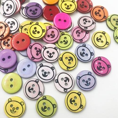 100 pcs Mini Lovely Bear Plastic Buttons Kids Clothes Accessories Sewing Crafts PT08