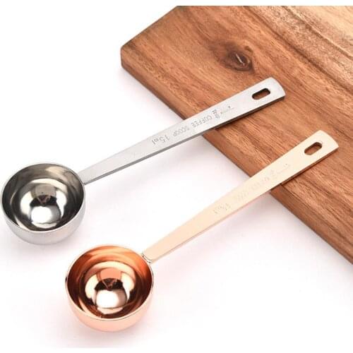 15ML/30ML Portable Metal Measuring Spoon Coffee Scoop Thicken Stainless Steel Long Handle Tablespoon Milk Spoons Kitchen Tools