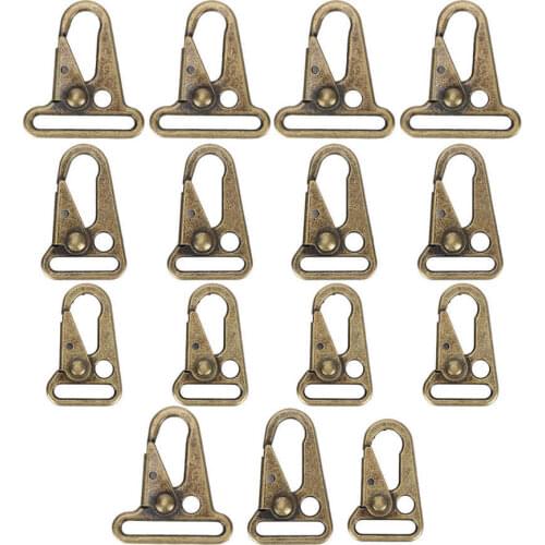 Leather rivets nail polish 15Pcs Sling Clips Hooks Enlarged Mouth Clip Outdoor Carabiner Hanging Buckle Bronze Color Garment
