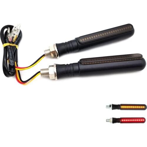 2pcs 12V for ATV Scooter Dynamic LED Signal Indicator Blinker + Red Rear Strobe Light