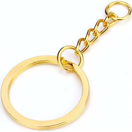 20Pcs Split Key Chain Keyring Silver-Plate Golden Color Metal Keychains Rings Parts Wit